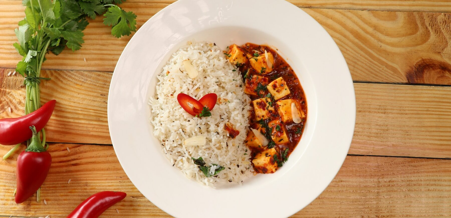 garlic rice peri peri paneer